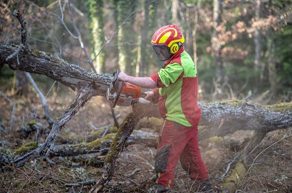 Un jeune élève de la MFR de Lamure sur Azergues apprenti en Bac Pro Forêt